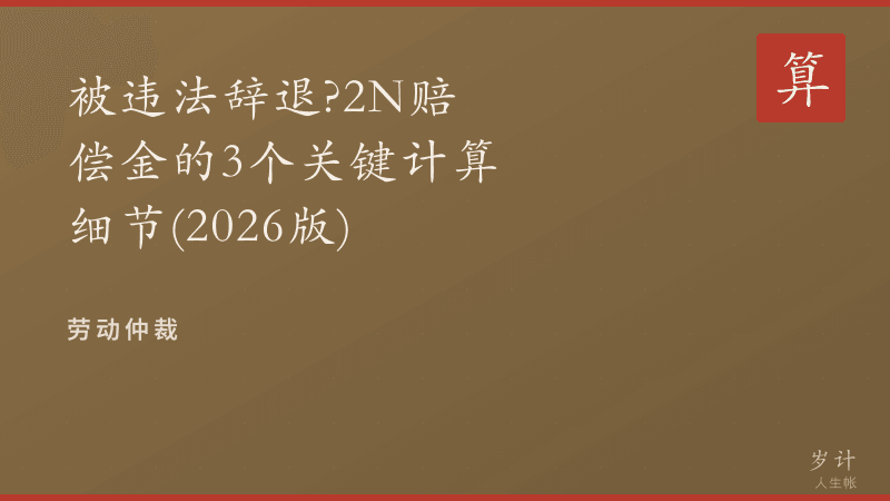 被违法辞退？2N赔偿金的3个关键计算细节（2026版）